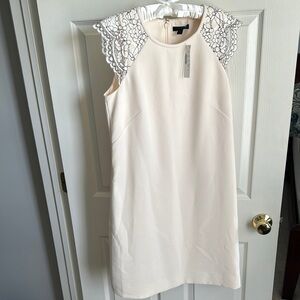 Elegant Cream Lace-Sleeve Dress JCREW 8T NWT